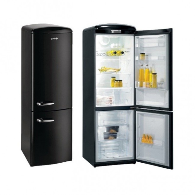 Хладилник с фризер, Gorenje Retro Collection ORK192BK, цвят черен Хладилник с фризер, Gorenje Retro Collection ORK192BK, цвят черен